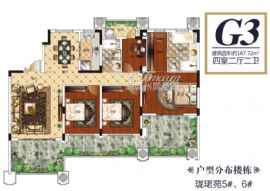 贛州恒大帝景==G3戶型四室兩廳兩衛(wèi)
